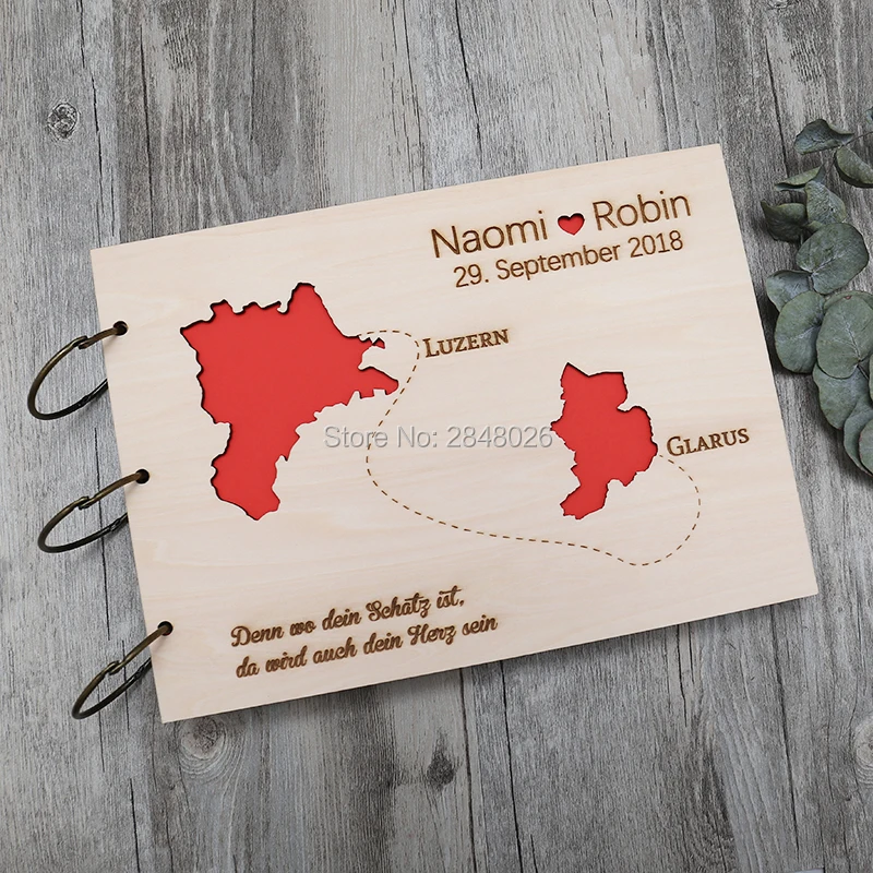 Custom Star Map - Rustiek gepersonaliseerd gastenboek voor bruiloften, aangepast